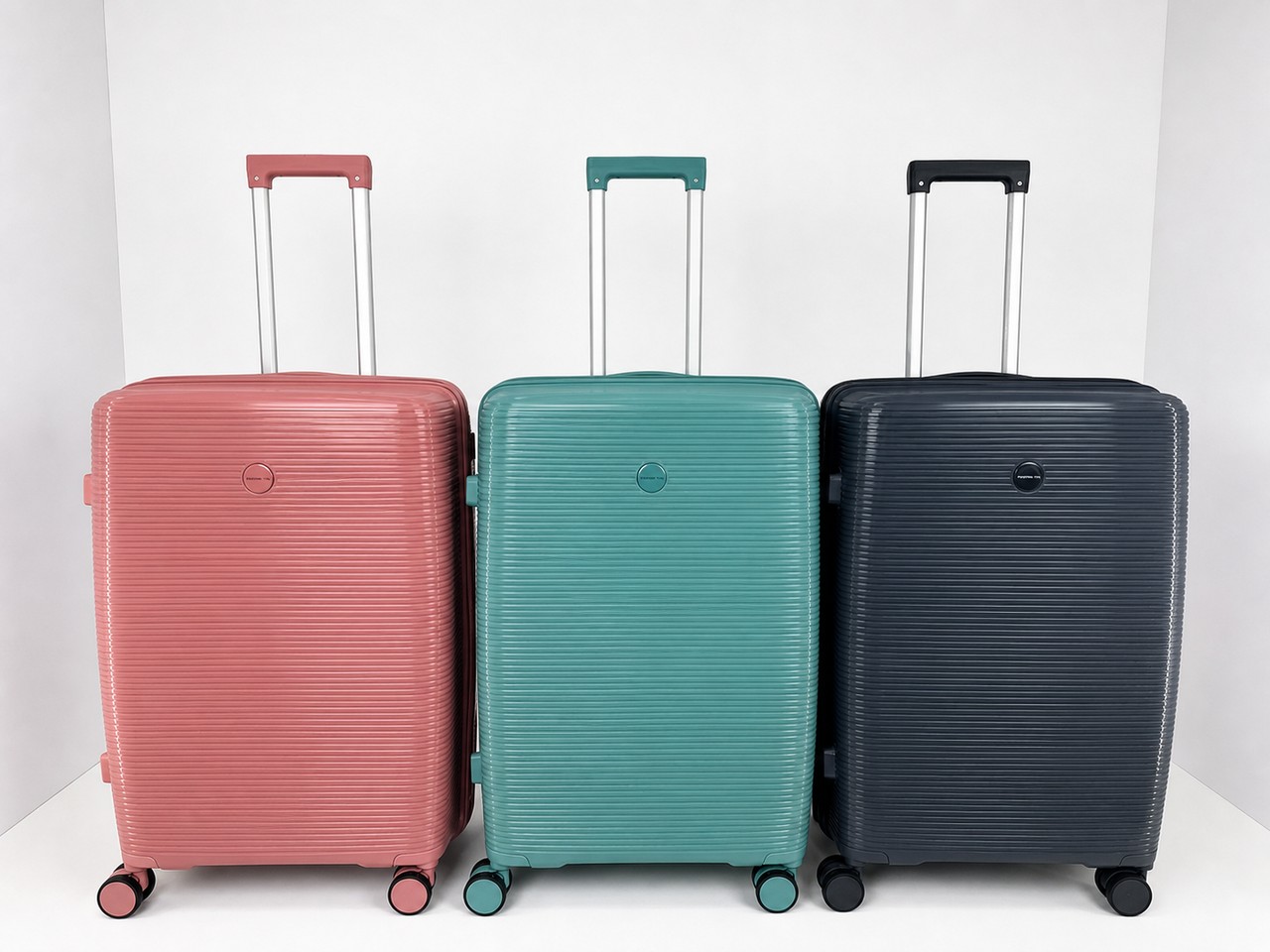 Ribbed Hard-Shell Trolley (Set of 3) — Trolleys from Design Bags, front view