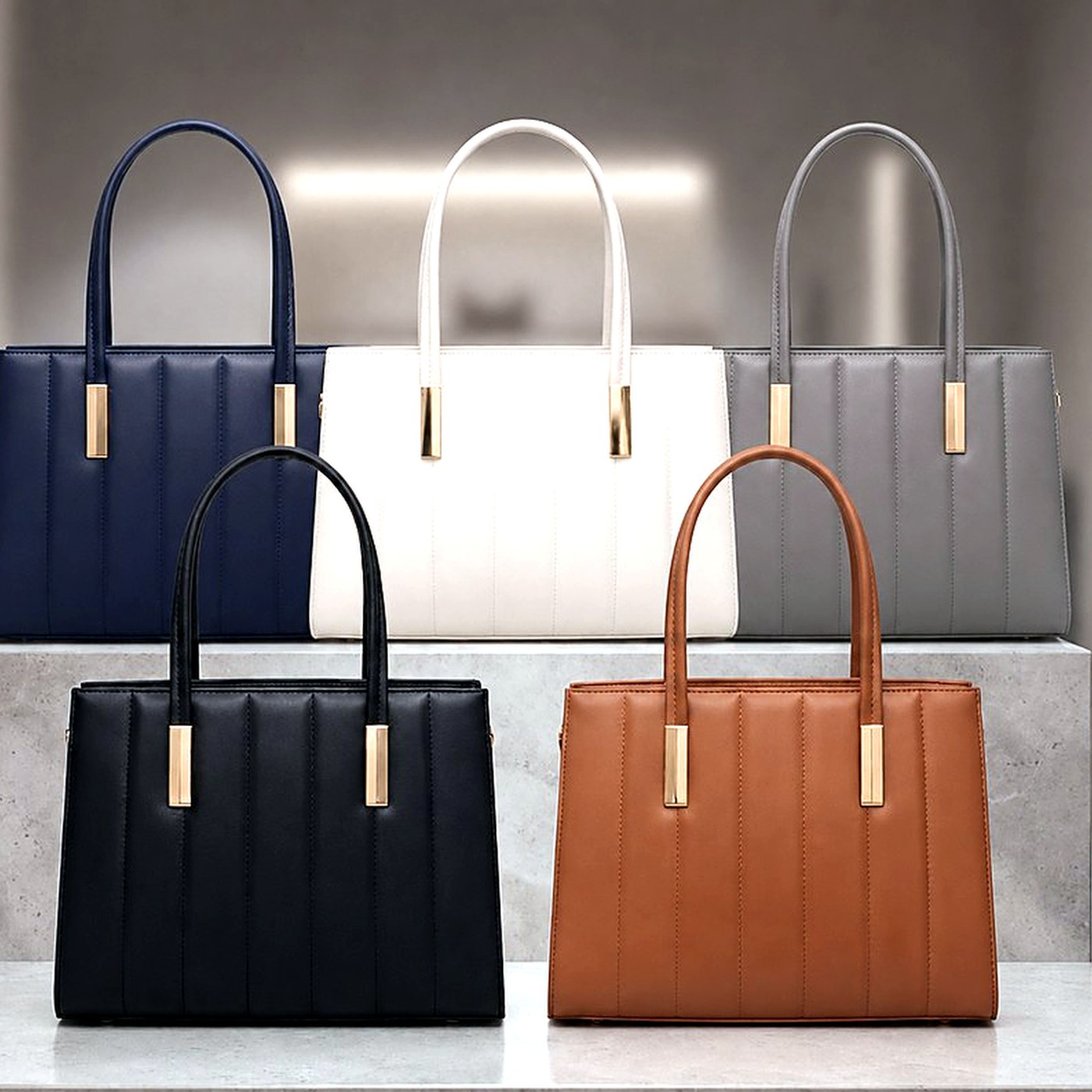 Ribbed Ladies Office Tote (5 Colours) — Ladies Handbags from Design Bags, front view