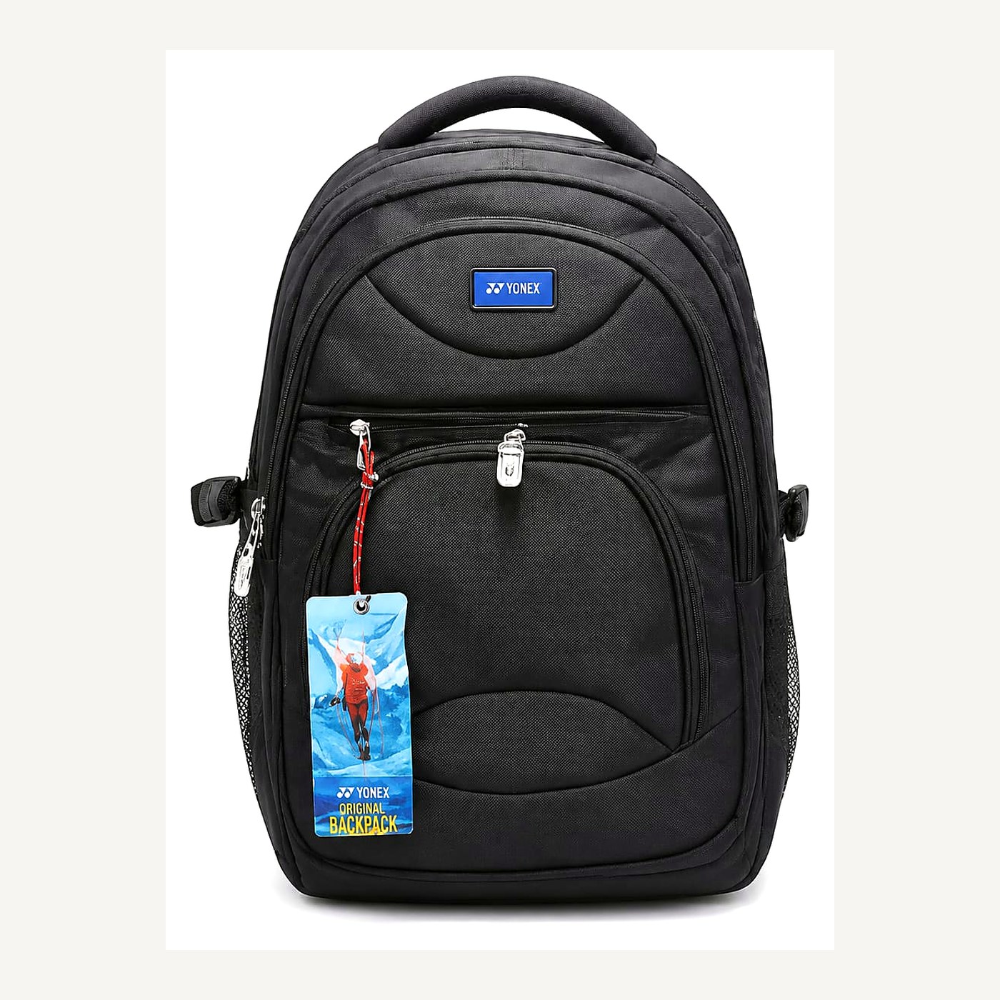 Sports Brand Black Backpack — College Bags from Design Bags, front view