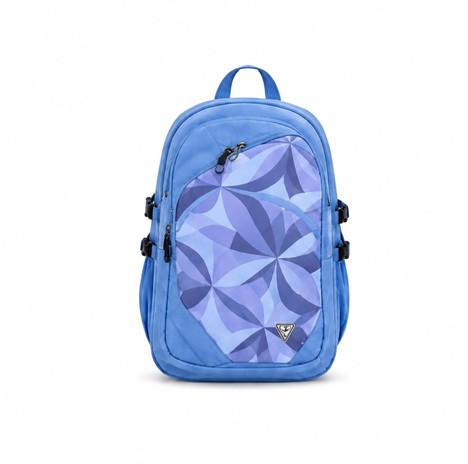 Sky Blue Printed School Backpack — School Bags from Design Bags, front view