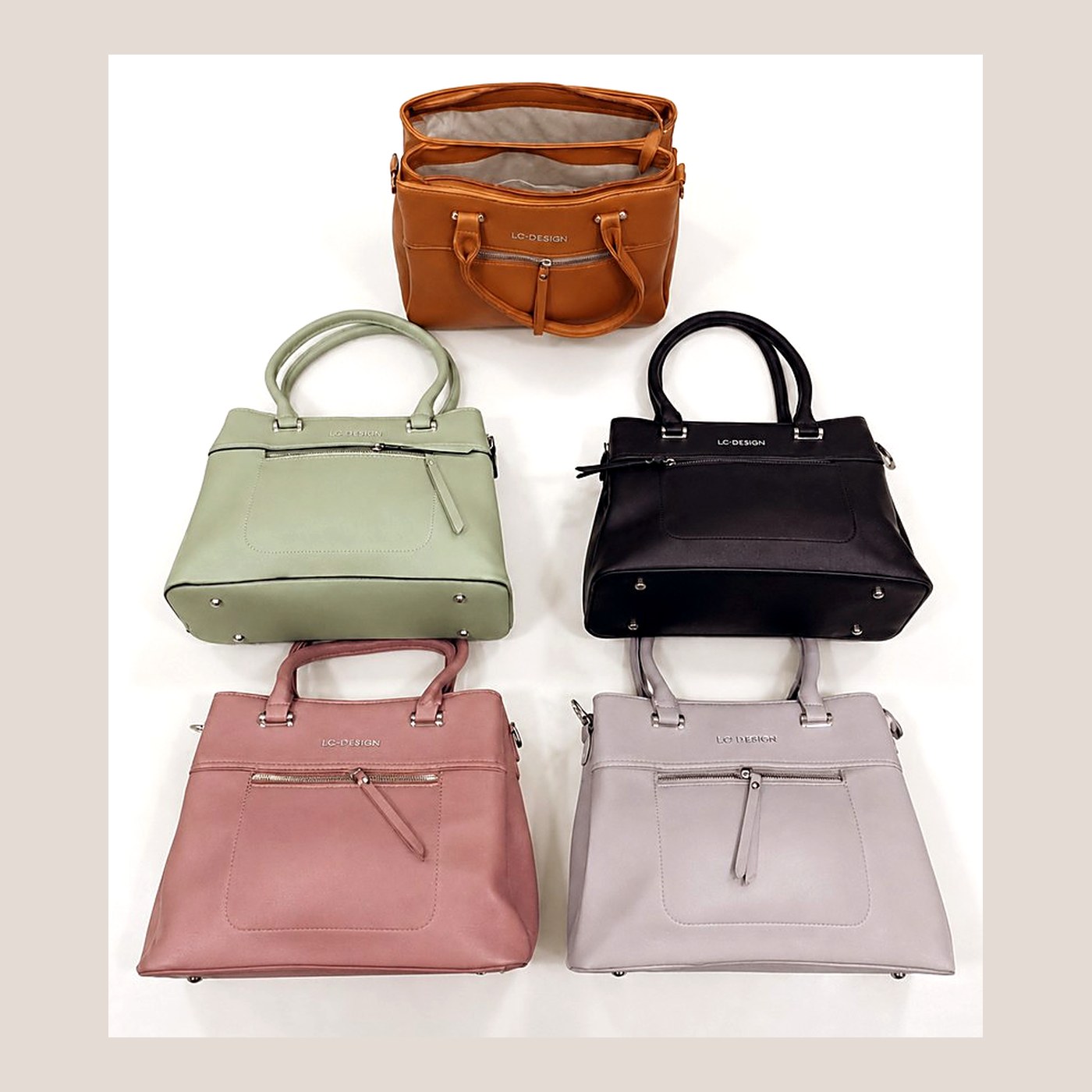 Structured Handbag Set (5 Colours) — Ladies Handbags from Design Bags, front view