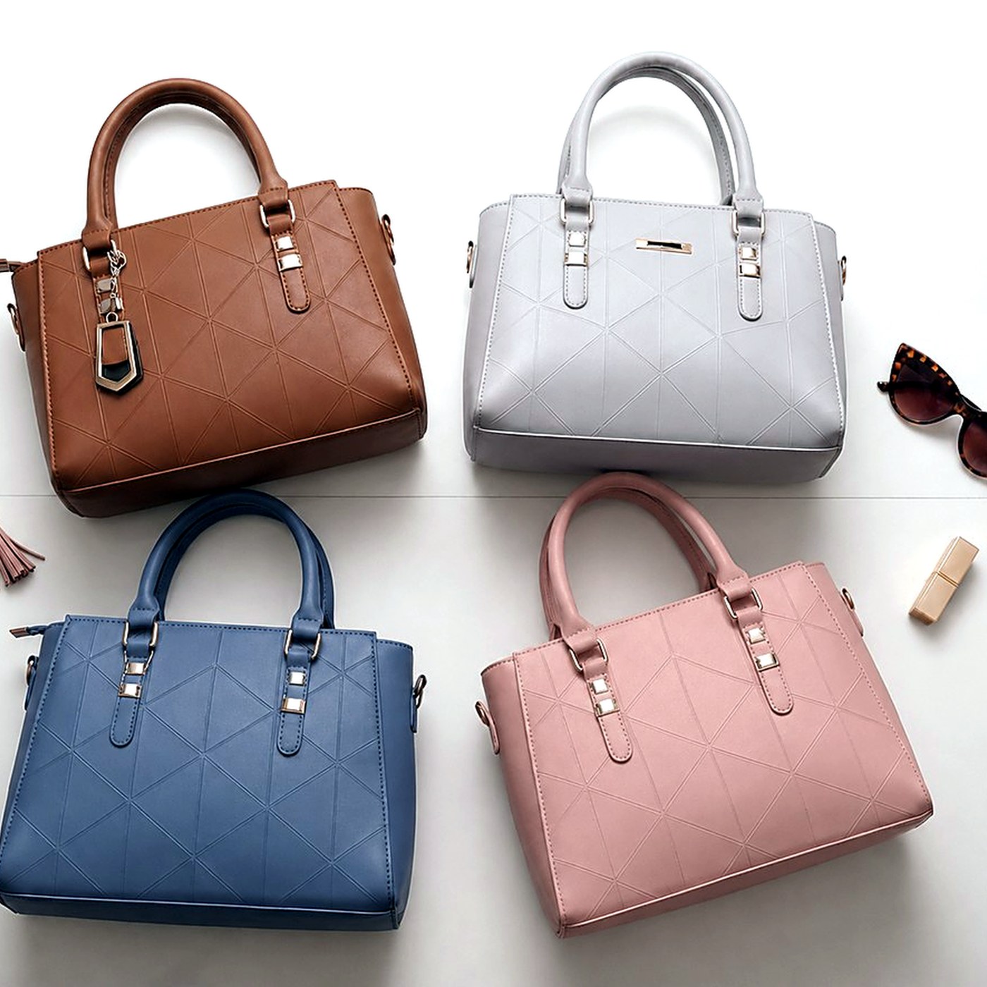 Textured Ladies Shoulder Bag (4 Colours) — Ladies Handbags from Design Bags, front view